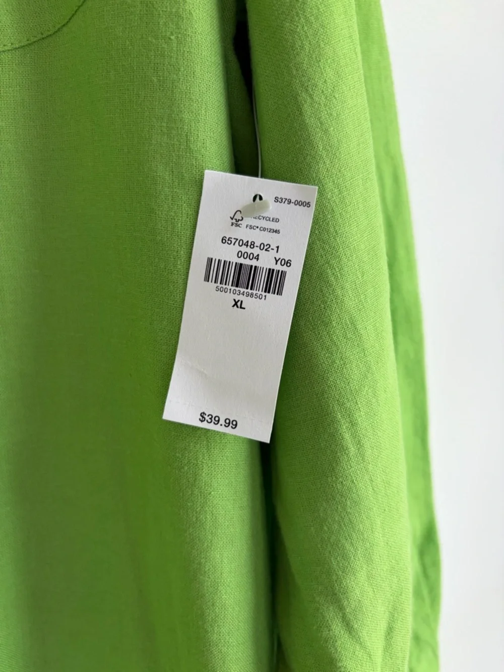 NWT Old Navy The Boyfriend Green Button Down Linen Blend Shirt Size XL - Picture 5 of 7